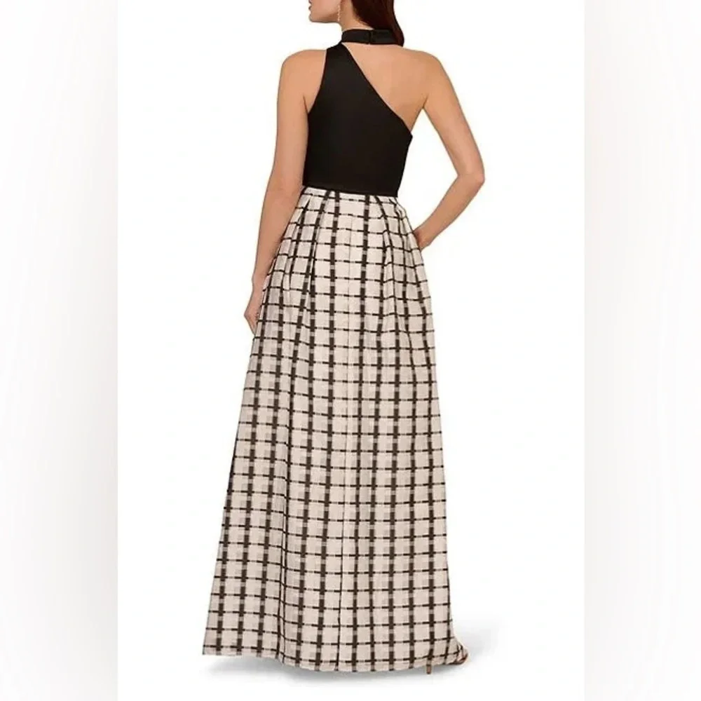 NWT- Adrianna Papell Long Formal Prom A-Line Dress BLACK & WHITE /size 10 - NEW - Picture 11 of 12